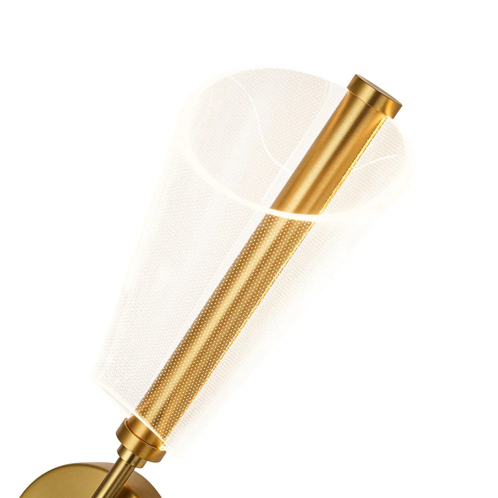 2-Light Dimmable LED Up Down Conical Vanity Wall Sconce - Image 12