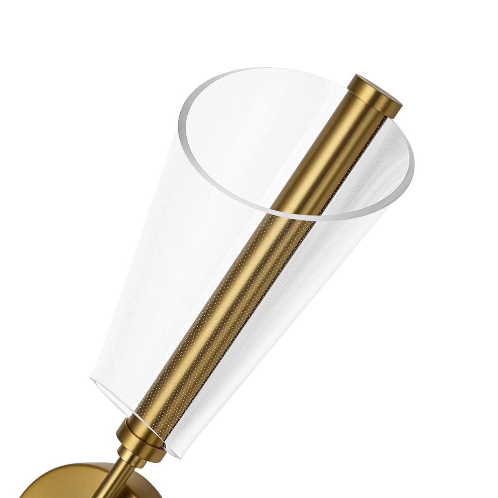 2-Light Dimmable LED Up Down Conical Vanity Wall Sconce - Image 13