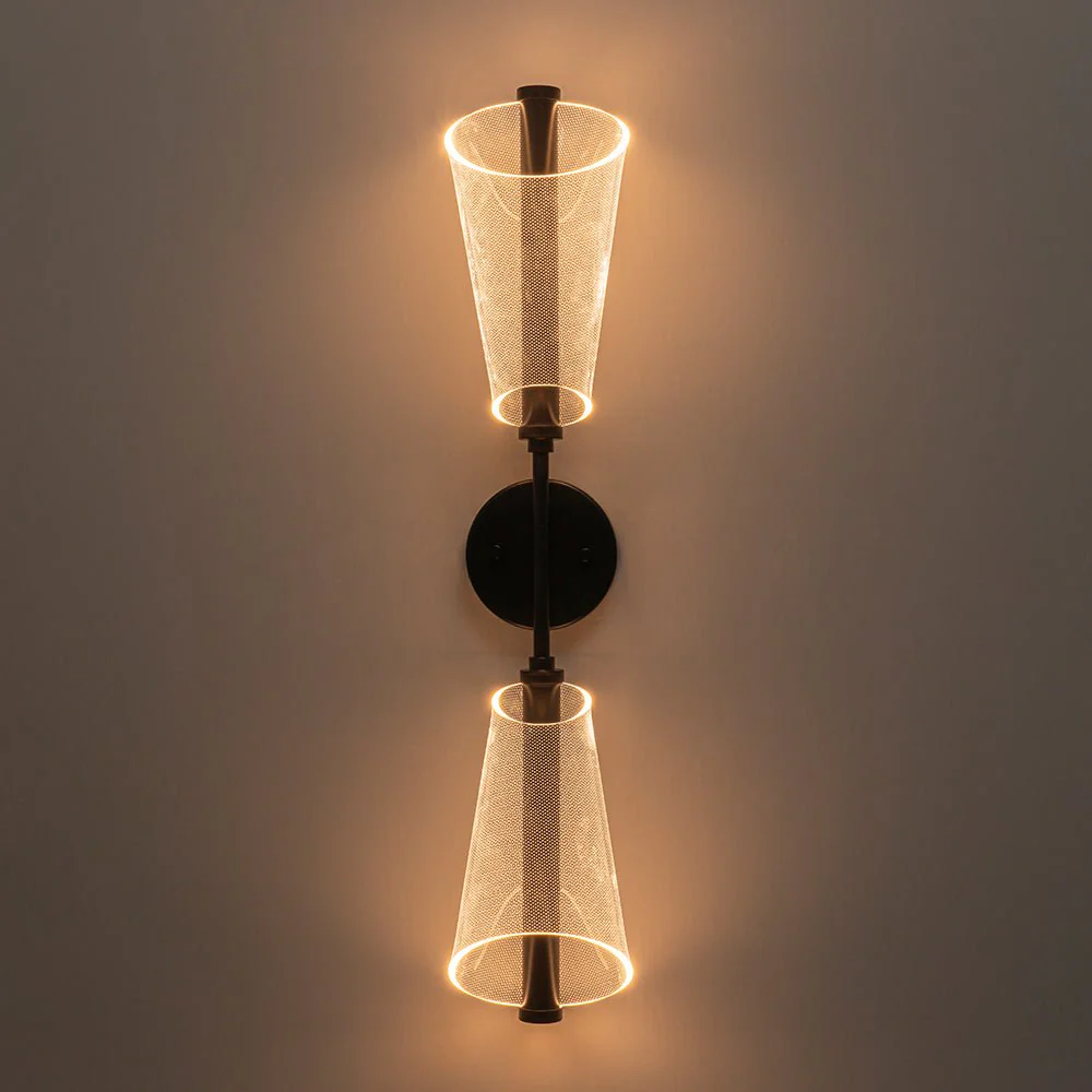 2-Light Dimmable LED Up Down Conical Vanity Wall Sconce - Image 16