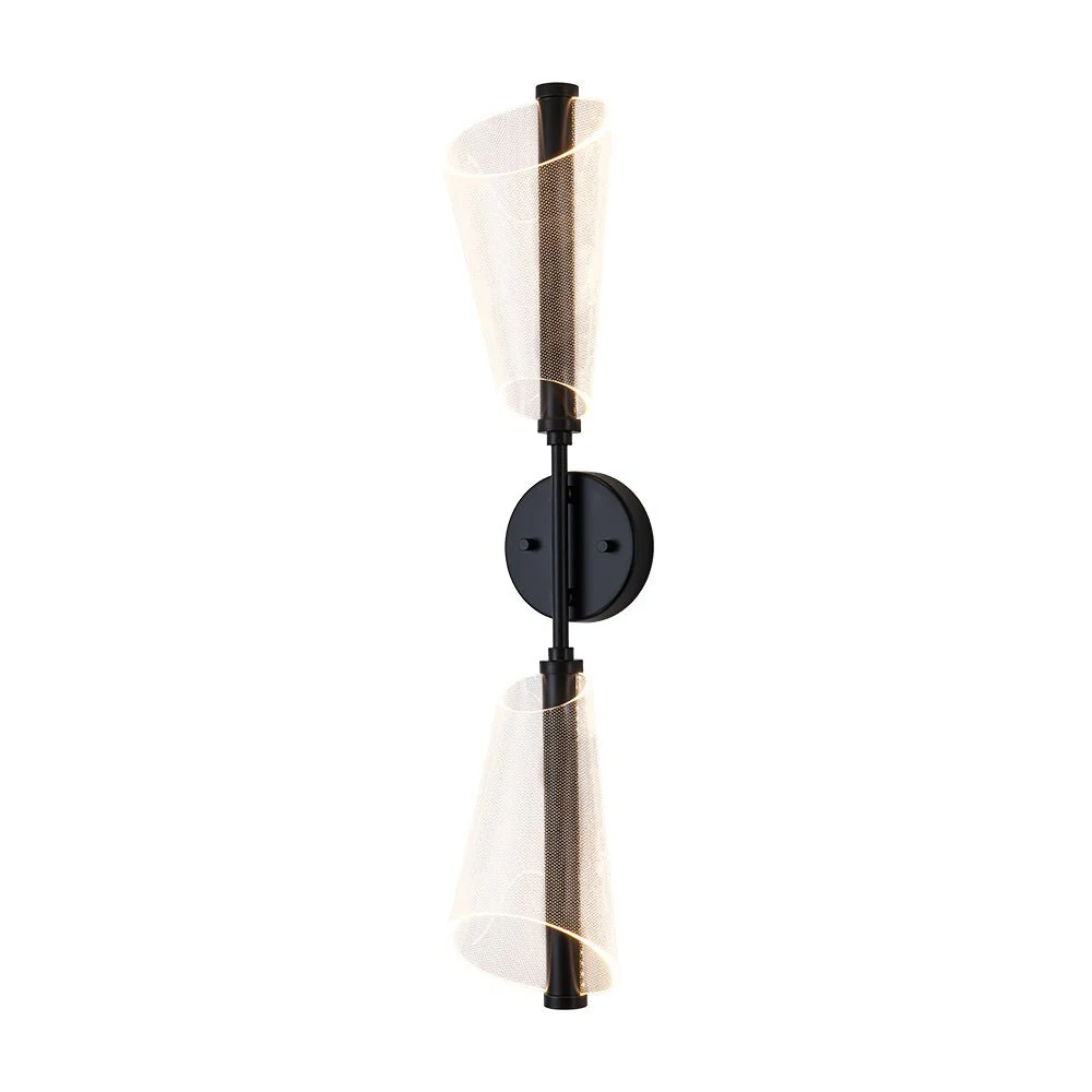 2-Light Dimmable LED Up Down Conical Vanity Wall Sconce - Image 18