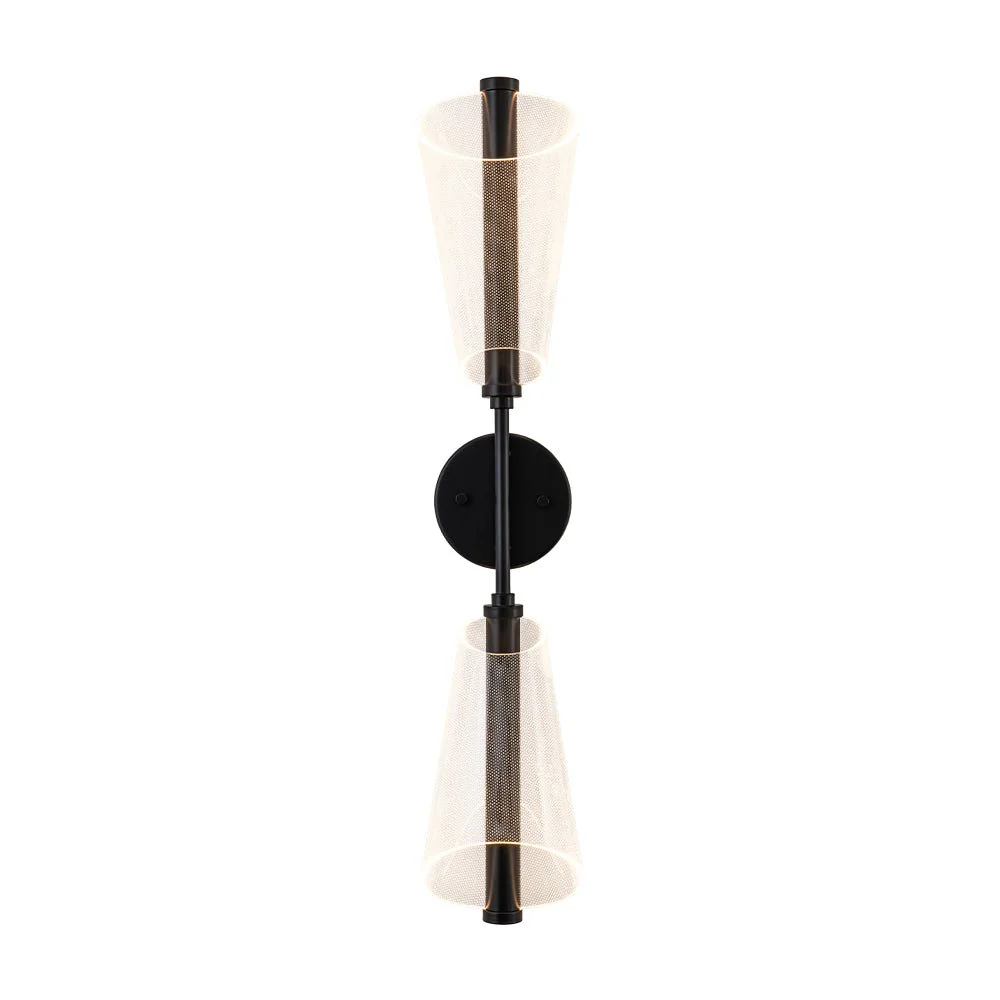 2-Light Dimmable LED Up Down Conical Vanity Wall Sconce - Image 20