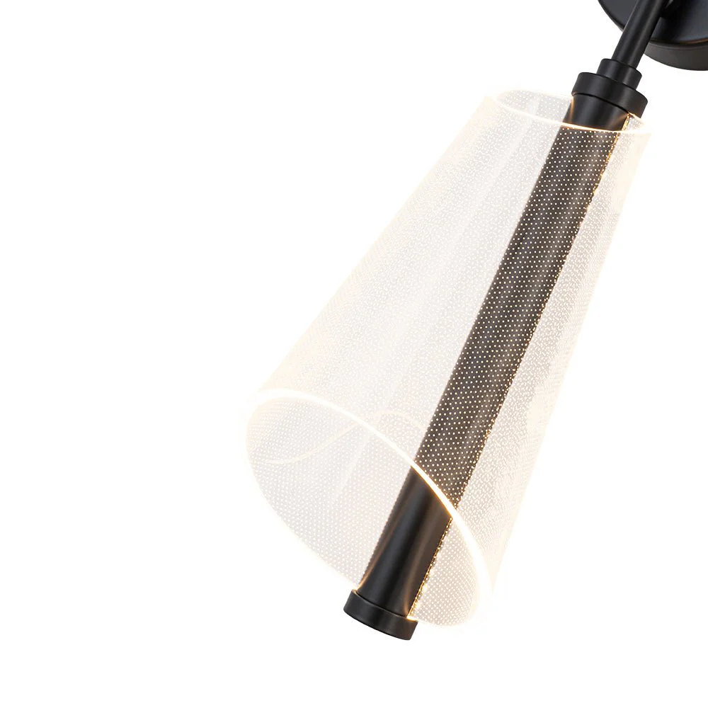 2-Light Dimmable LED Up Down Conical Vanity Wall Sconce - Image 22