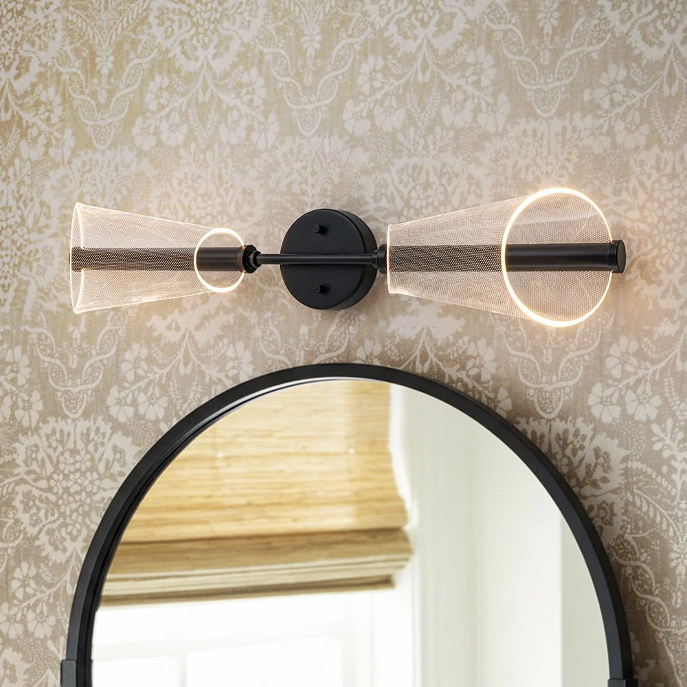 2-Light Dimmable LED Up Down Conical Vanity Wall Sconce - Image 3
