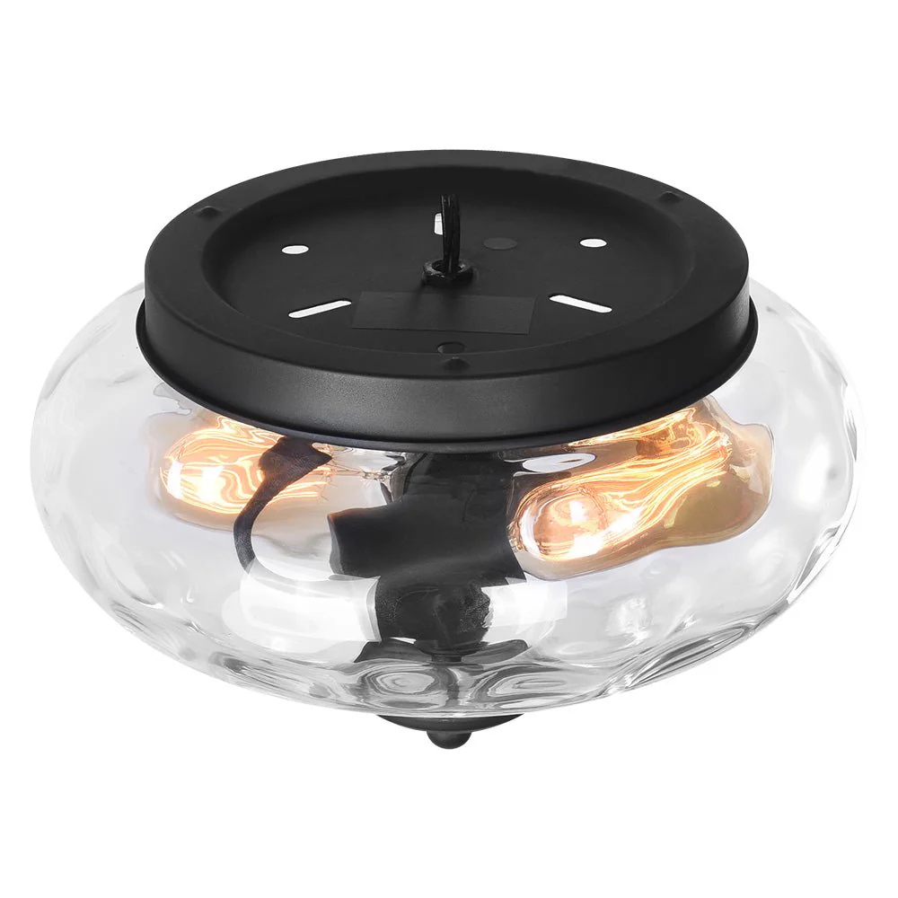 2-light Hammered Glass Flush Mount Ceiling Light - Image 11