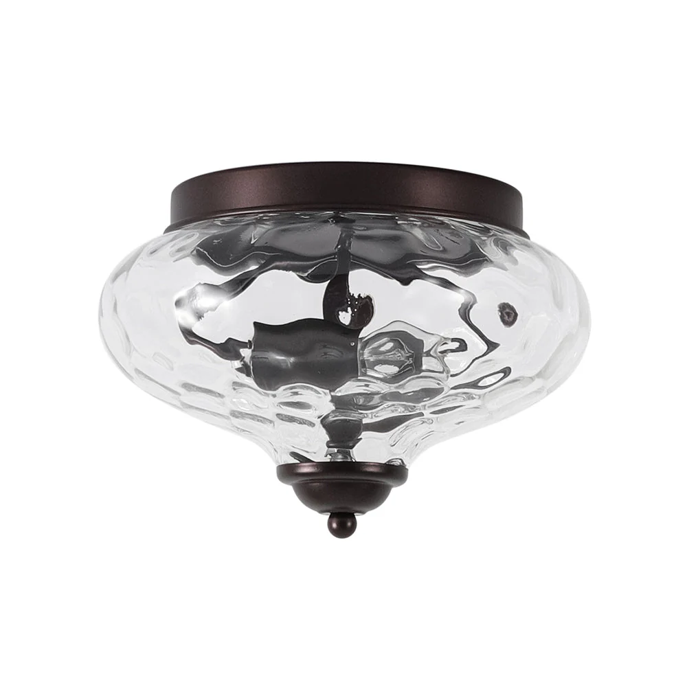 2-light Hammered Glass Flush Mount Ceiling Light - Image 16