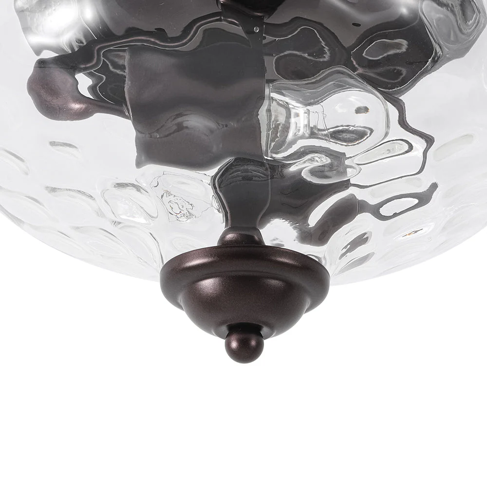 2-light Hammered Glass Flush Mount Ceiling Light - Image 19