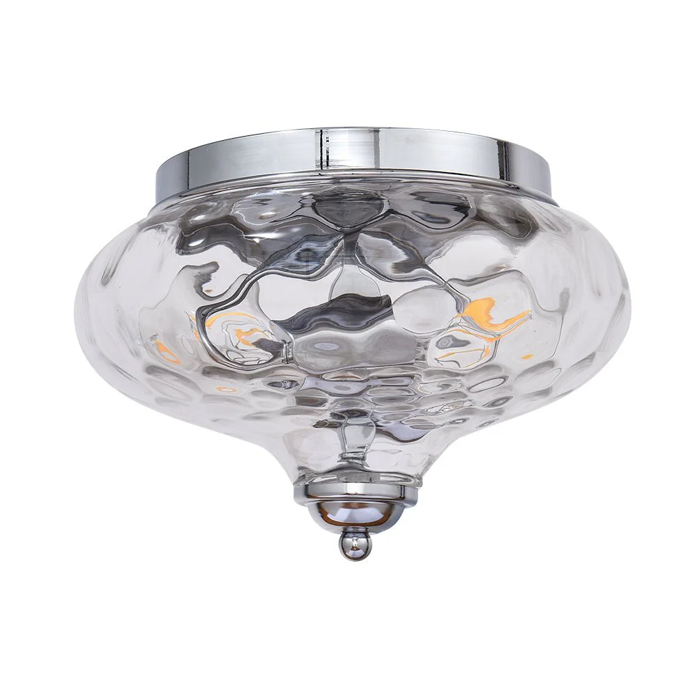 2-light Hammered Glass Flush Mount Ceiling Light - Image 22