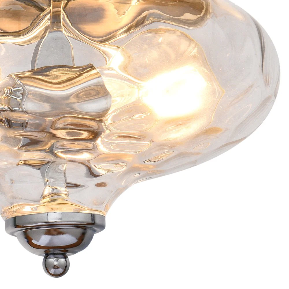 2-light Hammered Glass Flush Mount Ceiling Light - Image 24
