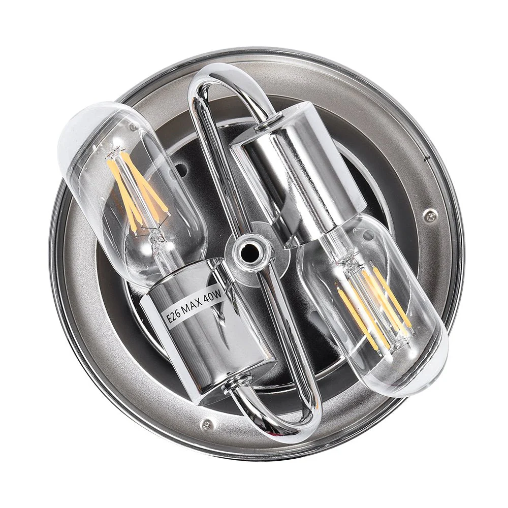 2-light Hammered Glass Flush Mount Ceiling Light - Image 25