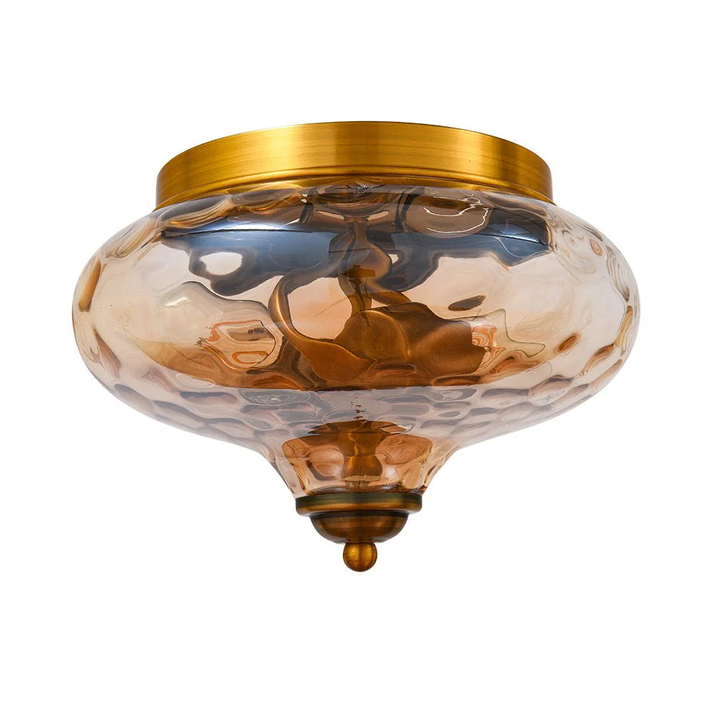 2-light Hammered Glass Flush Mount Ceiling Light - Image 26