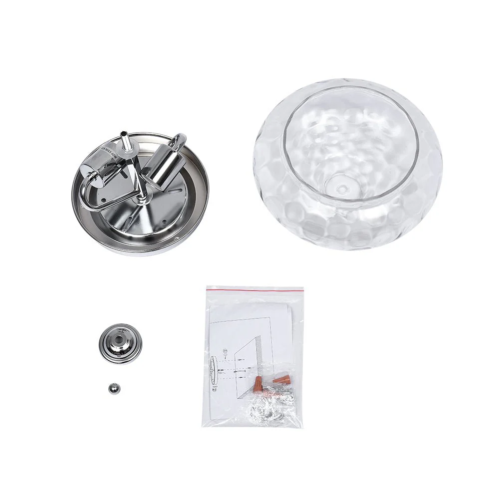 2-light Hammered Glass Flush Mount Ceiling Light - Image 32