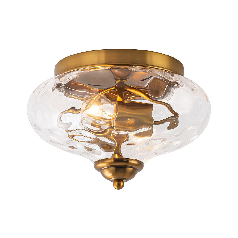 2-light Hammered Glass Flush Mount Ceiling Light - Image 33