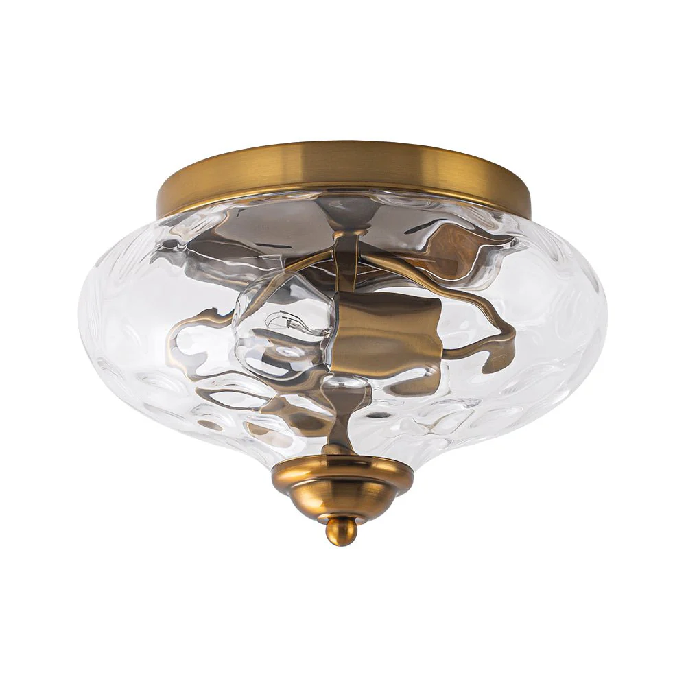 2-light Hammered Glass Flush Mount Ceiling Light - Image 34