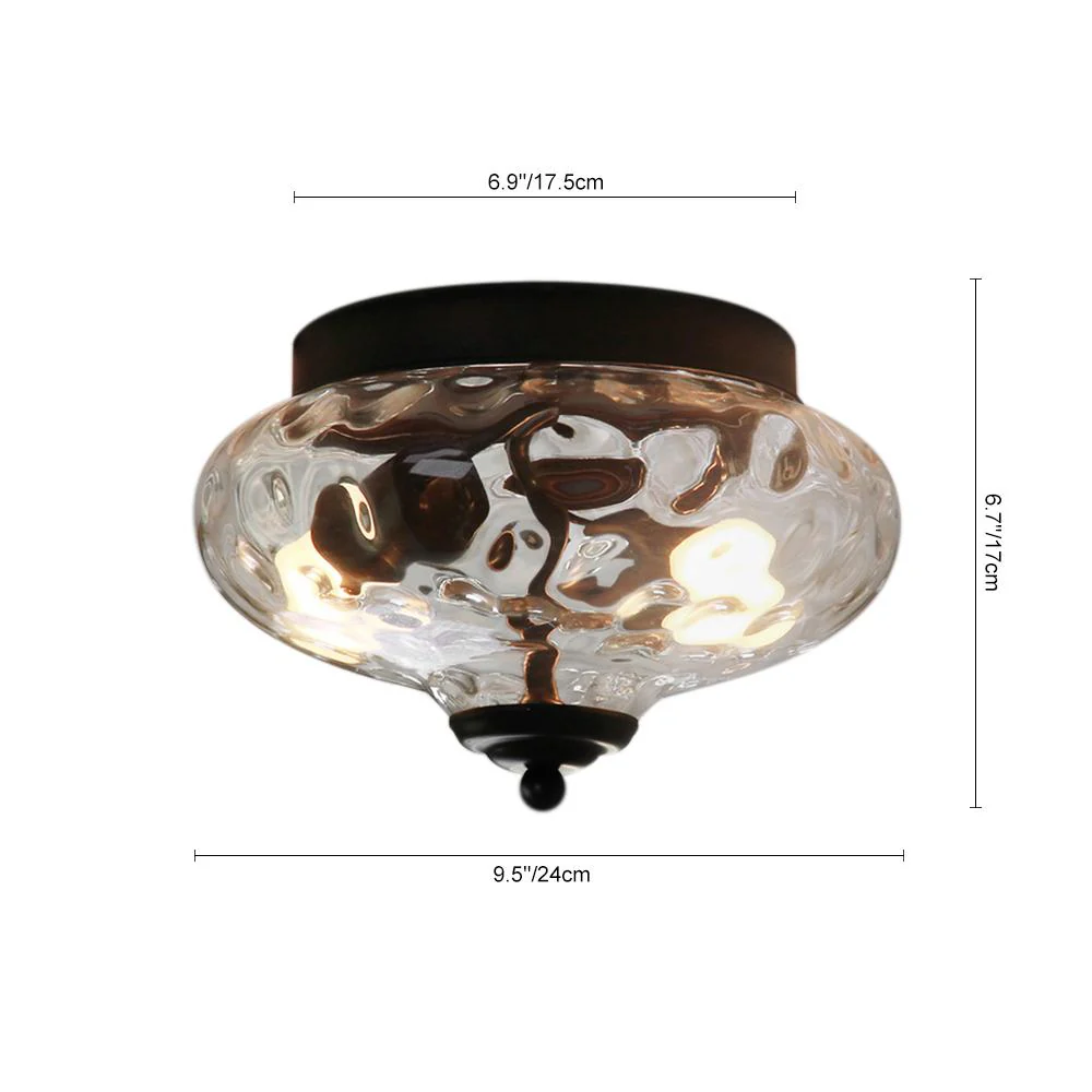 2-light Industrial Glass Flush Mount Light - Image 10
