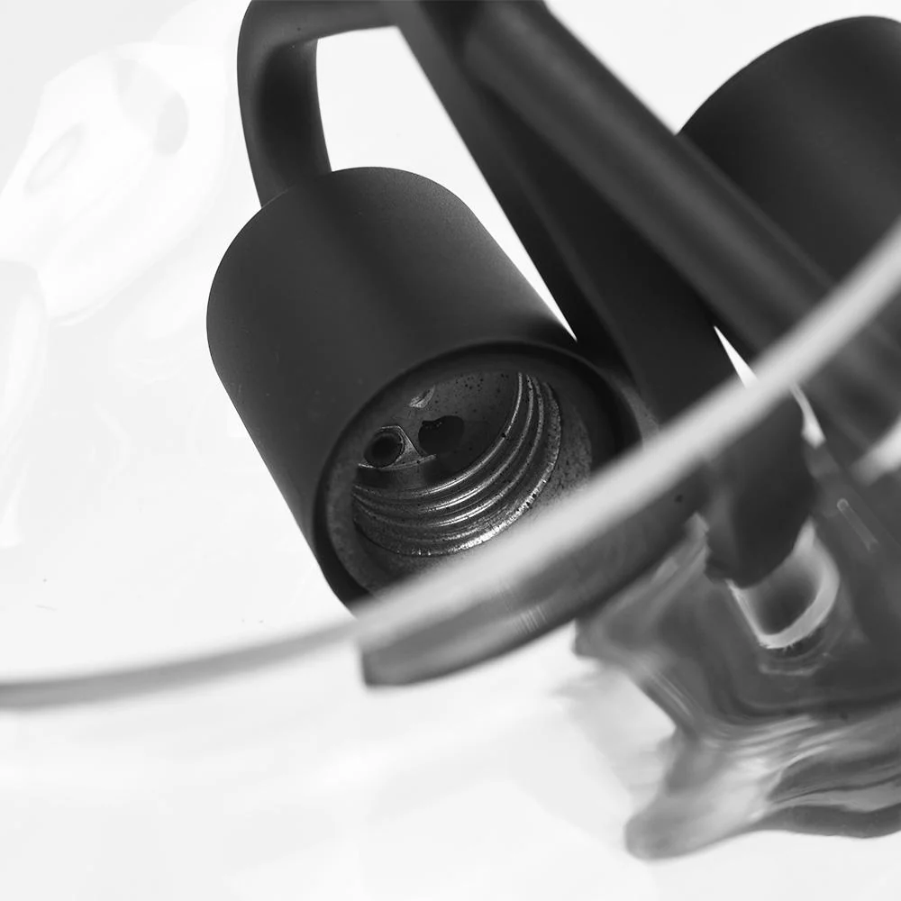 2-light Industrial Glass Flush Mount Light - Image 5