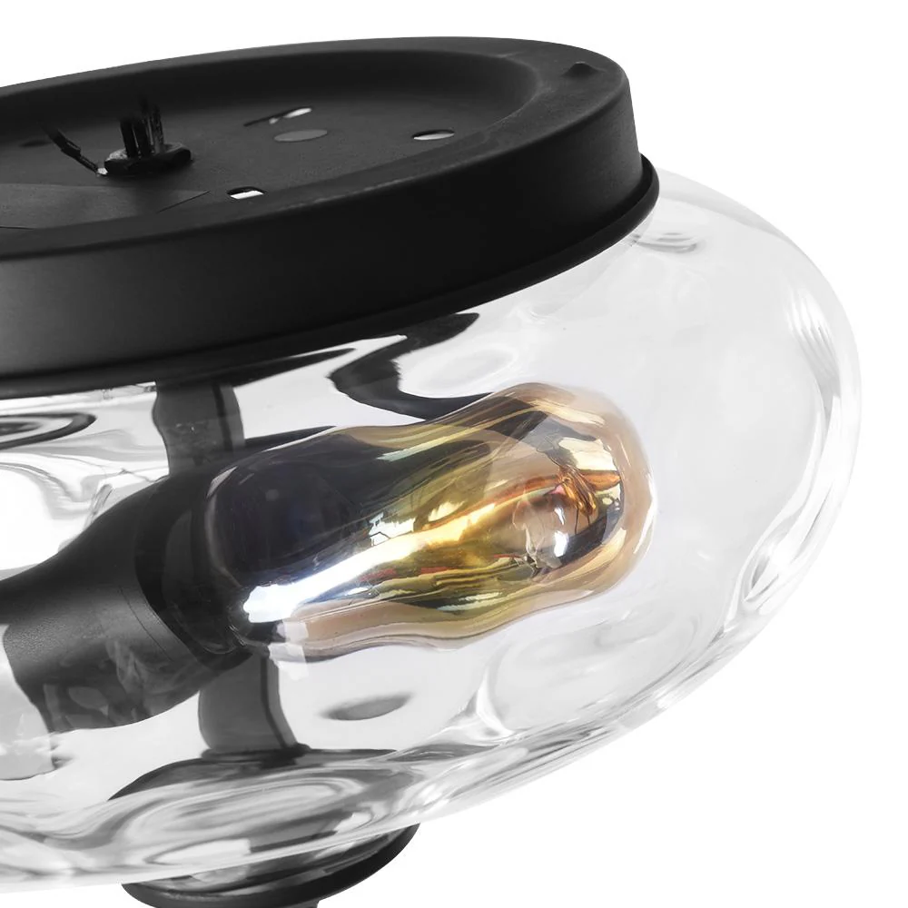 2-light Industrial Glass Flush Mount Light - Image 7