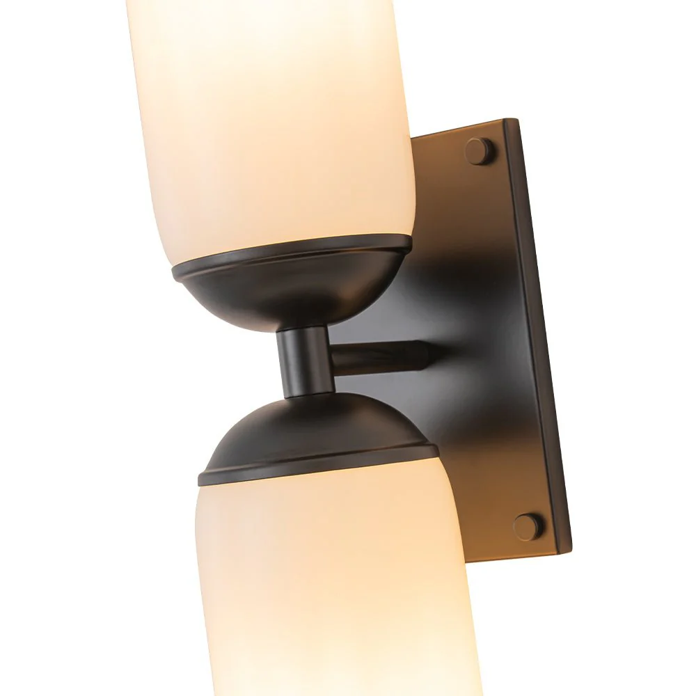2-Light Milky White Glass Cylinder Vanity Wall Sconce - Image 13