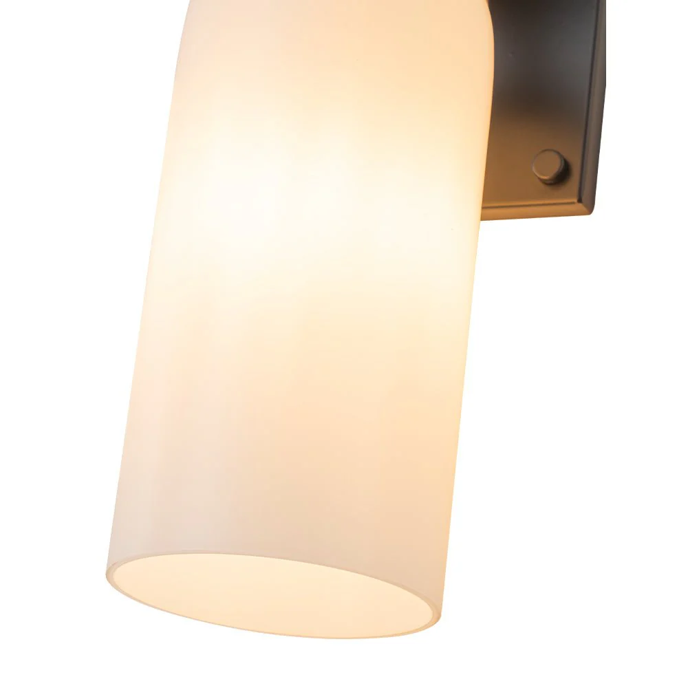 2-Light Milky White Glass Cylinder Vanity Wall Sconce - Image 16