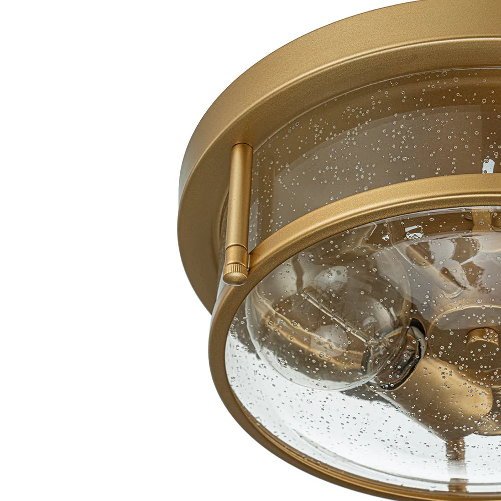 2-Light Seeded Glass Round Flush Mount Ceiling Light - Image 27