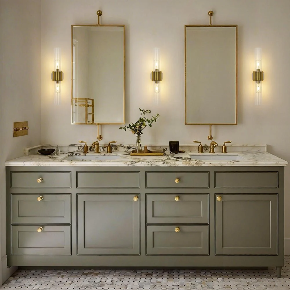 2-Light Up Down Glass Linear Tube Vanity Wall Lamp - Image 2
