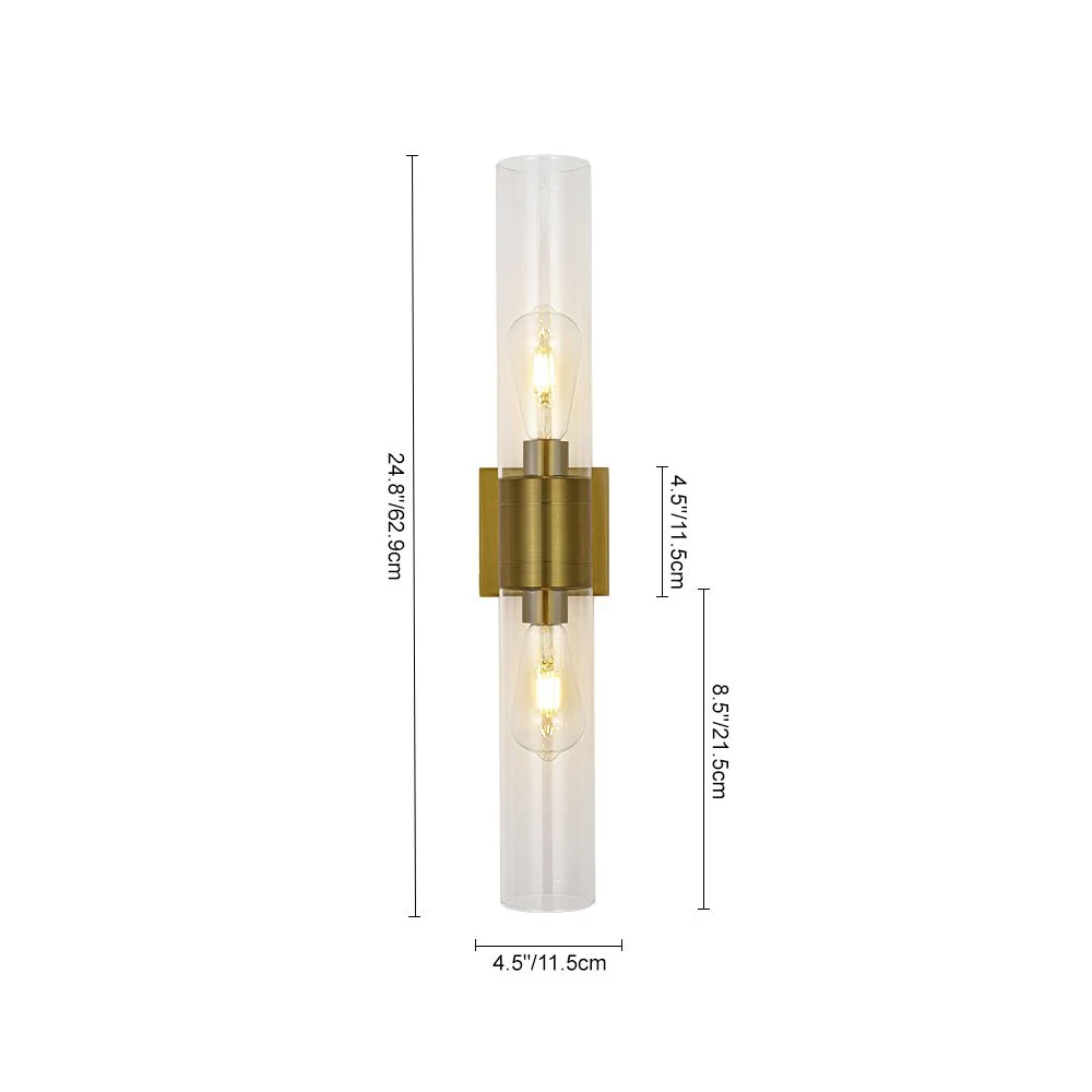 2-Light Up Down Glass Linear Tube Vanity Wall Lamp - Image 8