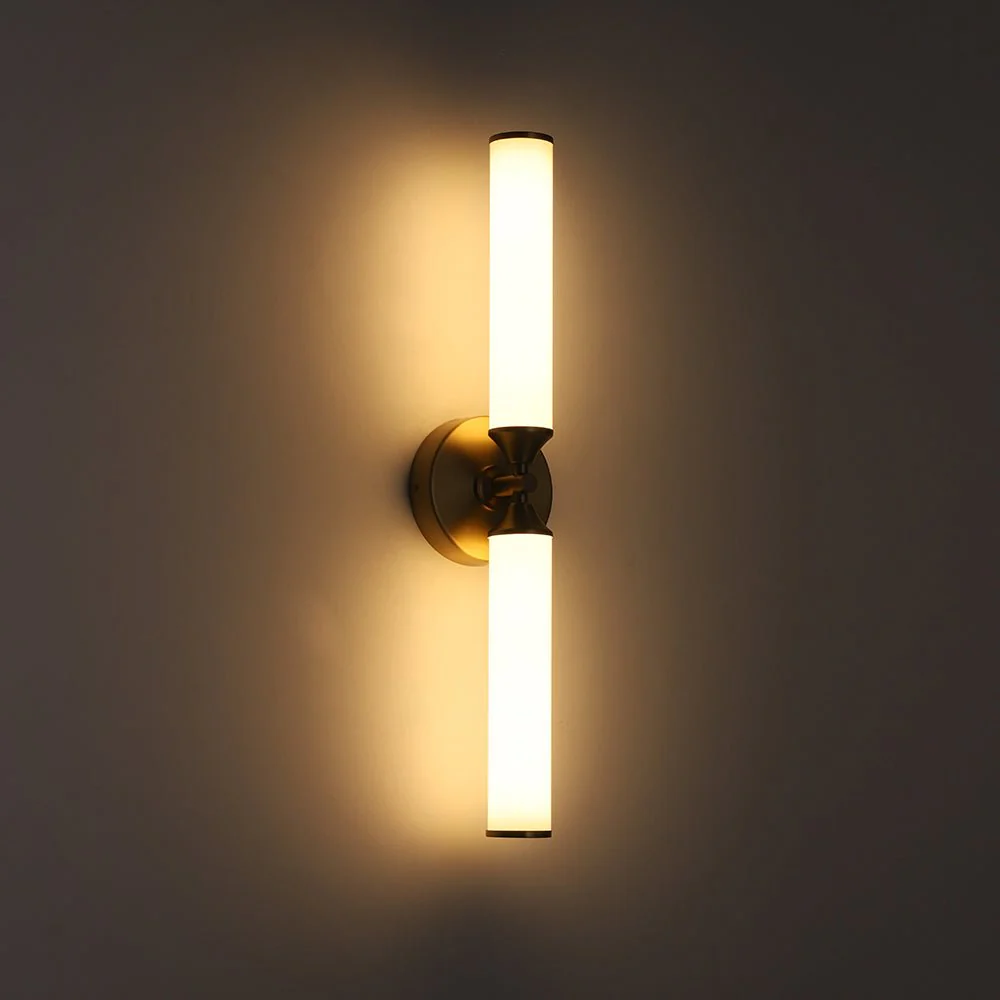 2-Light Ribbed Opal Glass Linear LED Vanity Wall Sconce - Image 10