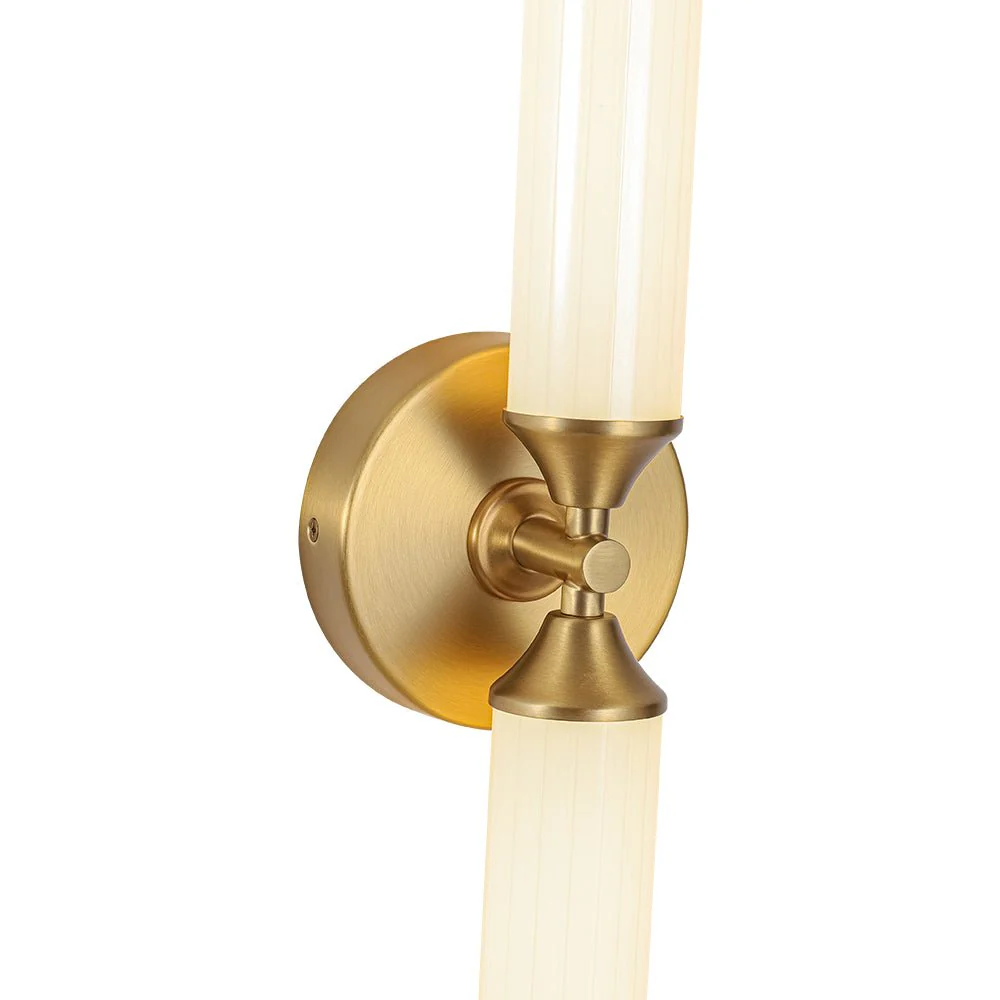 2-Light Ribbed Opal Glass Linear LED Vanity Wall Sconce - Image 12