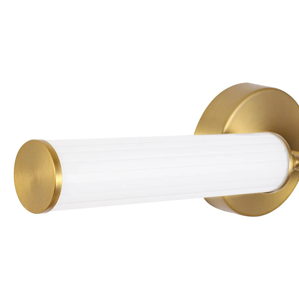 2-Light Ribbed Opal Glass Linear LED Vanity Wall Sconce - Image 15
