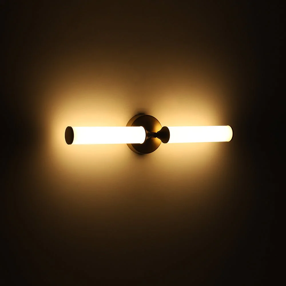 2-Light Ribbed Opal Glass Linear LED Vanity Wall Sconce - Image 8