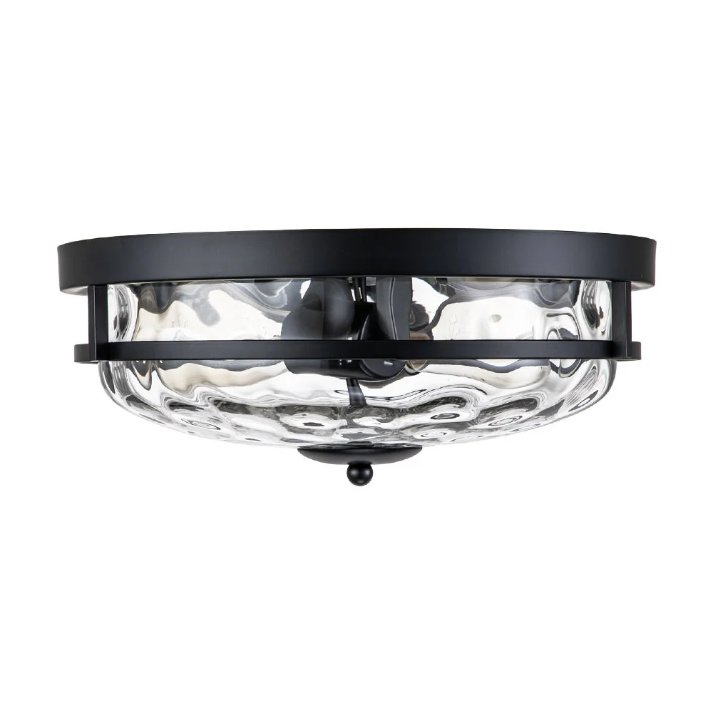 2-Light Water Glass Round Flush Mount Ceiling Light - Image 11