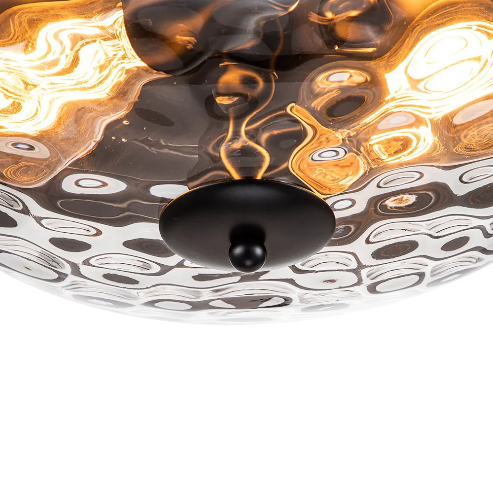 2-Light Water Glass Round Flush Mount Ceiling Light - Image 12