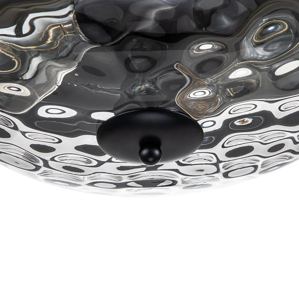 2-Light Water Glass Round Flush Mount Ceiling Light - Image 13
