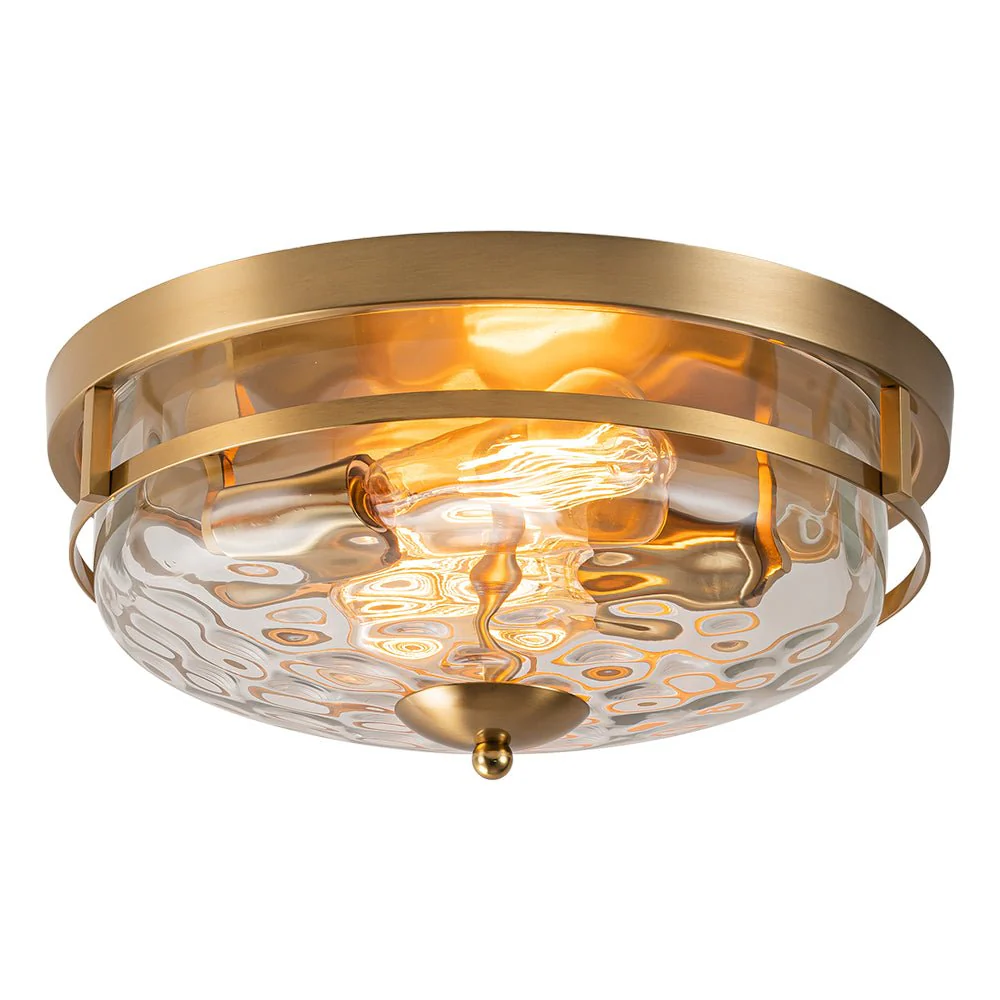 2-Light Water Glass Round Flush Mount Ceiling Light - Image 16