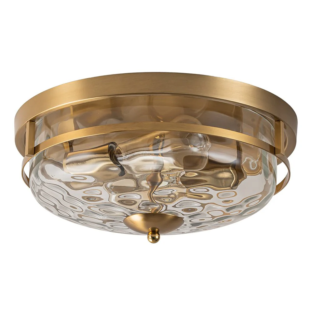 2-Light Water Glass Round Flush Mount Ceiling Light - Image 17