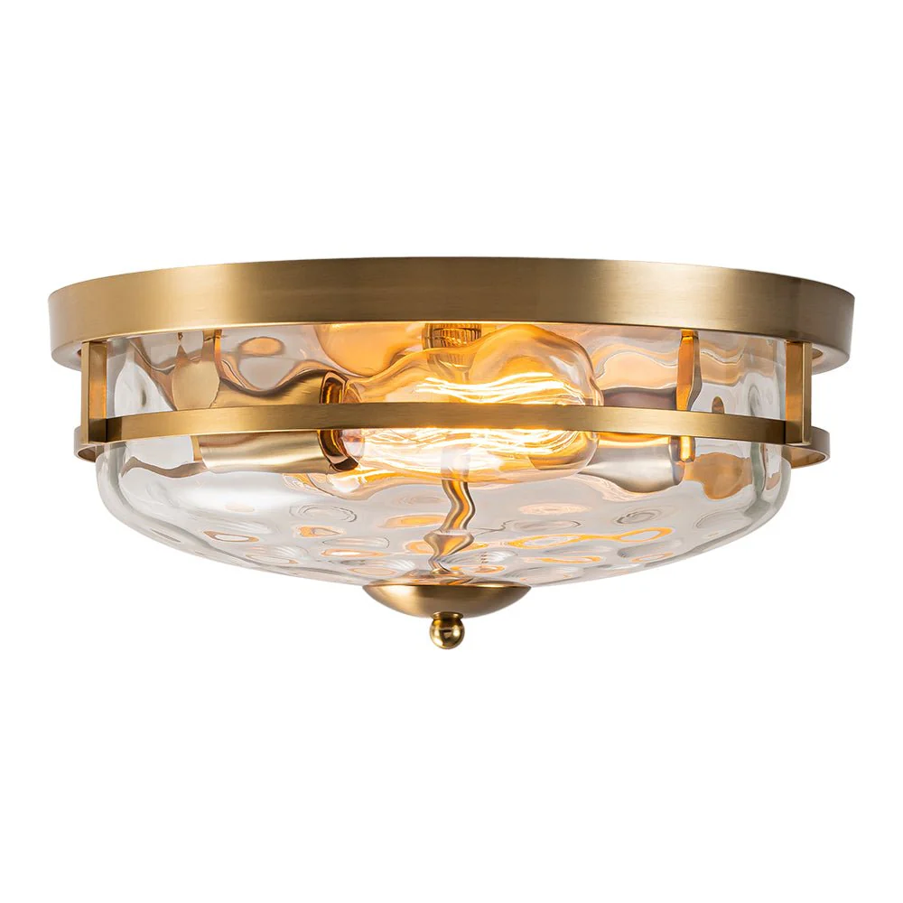 2-Light Water Glass Round Flush Mount Ceiling Light - Image 18