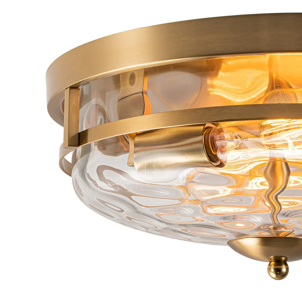 2-Light Water Glass Round Flush Mount Ceiling Light - Image 21