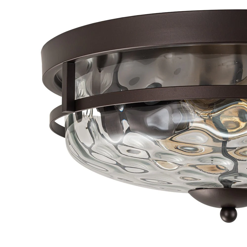 2-Light Water Glass Round Flush Mount Ceiling Light - Image 27