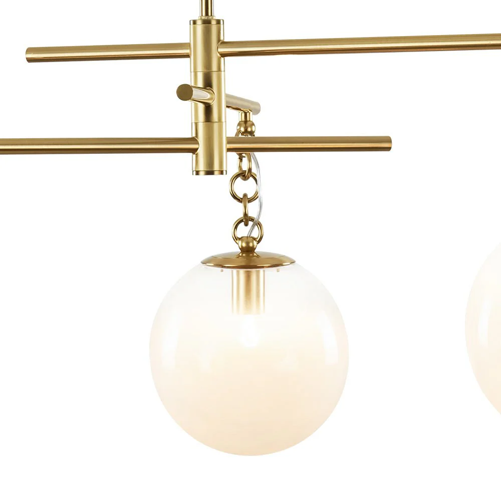 3-light Adjustable Gradual White Glass Globe Sputnik Chandelier - Image 11