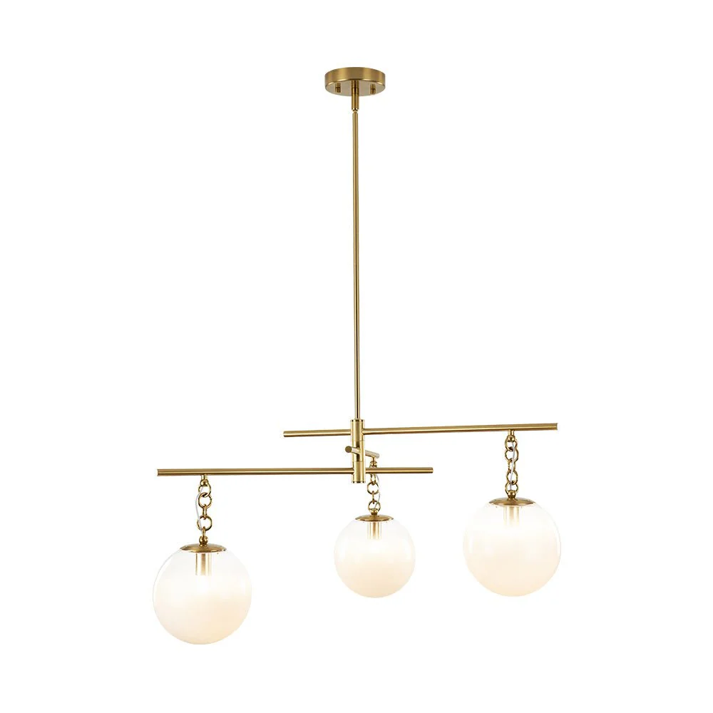 3-light Adjustable Gradual White Glass Globe Sputnik Chandelier - Image 3