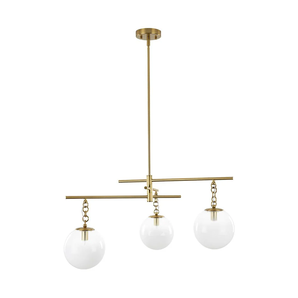 3-light Adjustable Gradual White Glass Globe Sputnik Chandelier - Image 4