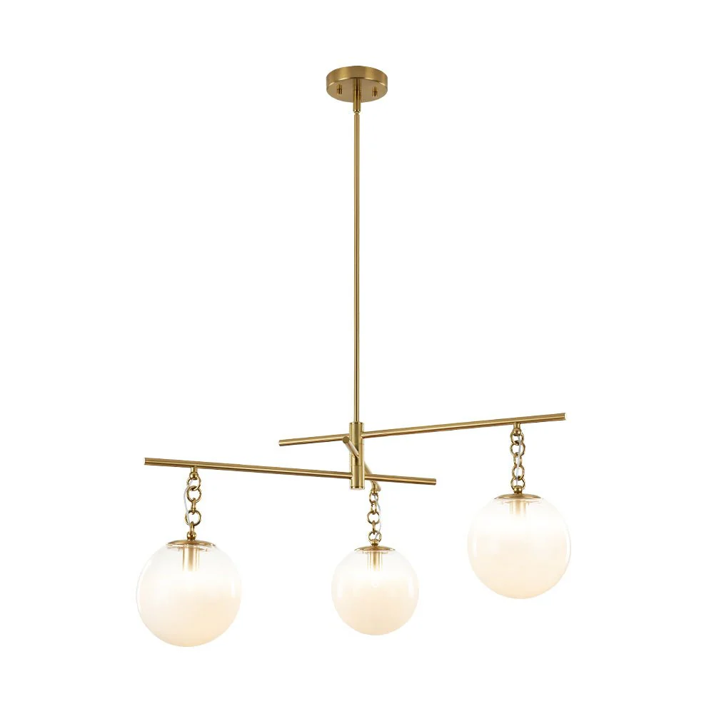 3-light Adjustable Gradual White Glass Globe Sputnik Chandelier - Image 5