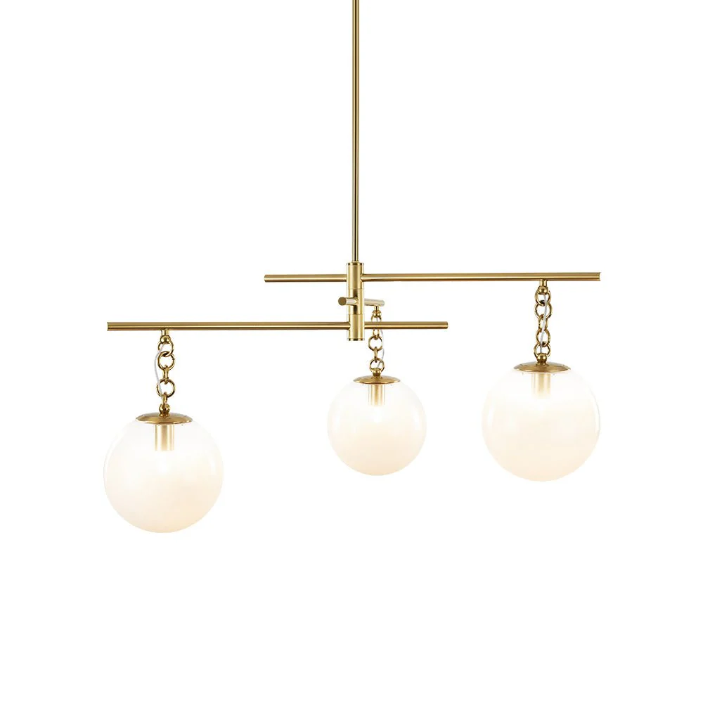 3-light Adjustable Gradual White Glass Globe Sputnik Chandelier - Image 6
