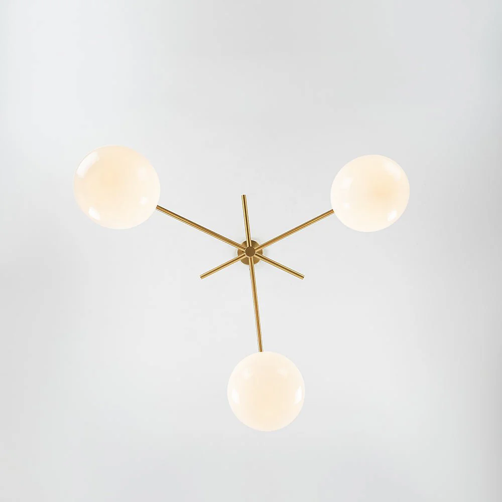 3-light Adjustable Gradual White Glass Globe Sputnik Chandelier - Image 9