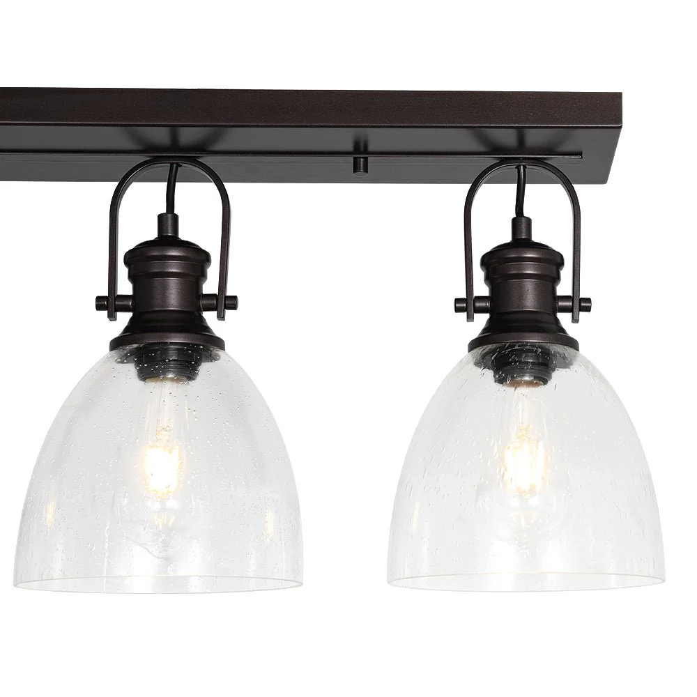 3-Light Adjustable Seeded Glass Linear Semi Flush Mount - Image 12