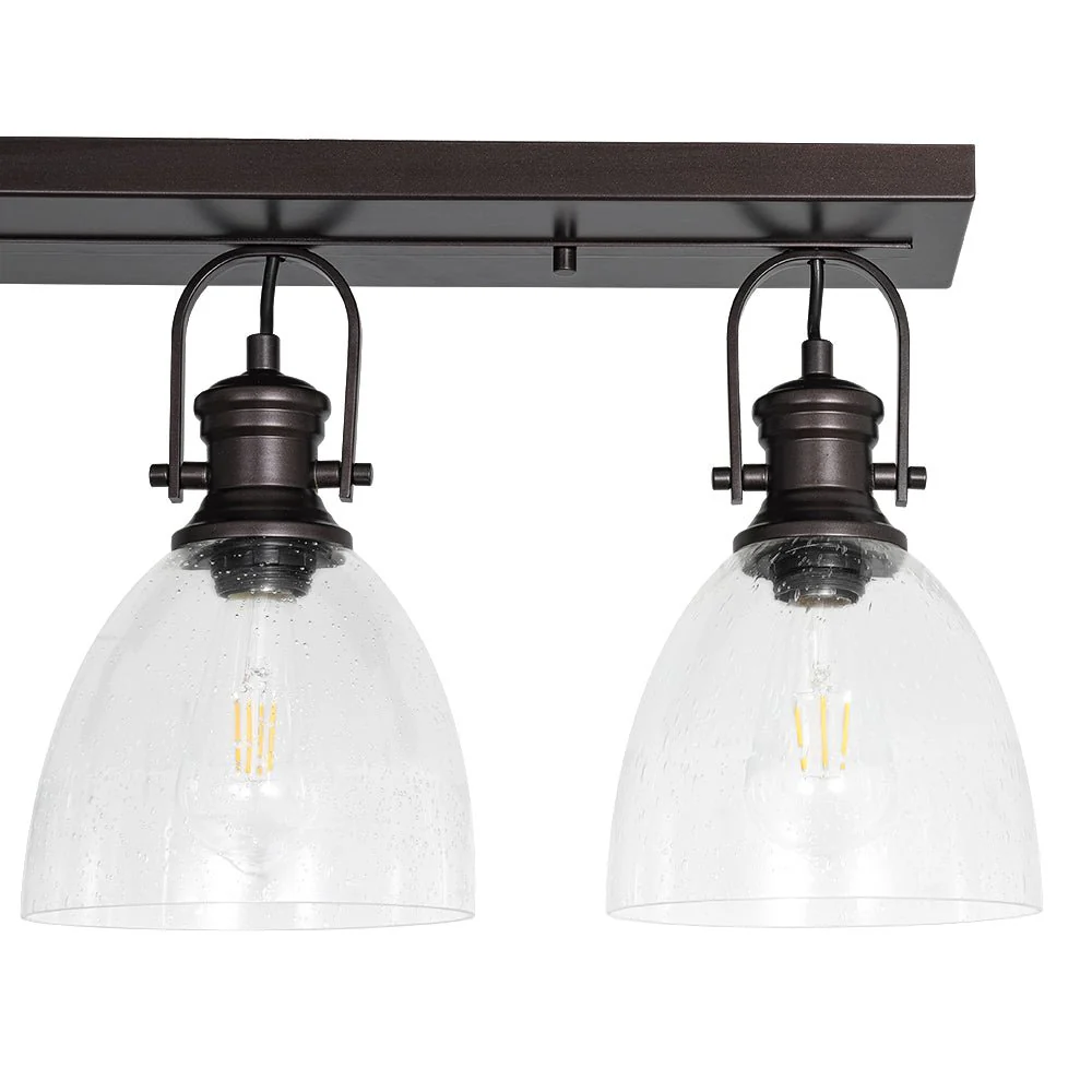 3-Light Adjustable Seeded Glass Linear Semi Flush Mount - Image 13