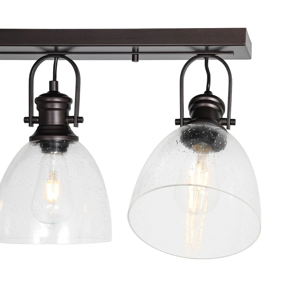 3-Light Adjustable Seeded Glass Linear Semi Flush Mount - Image 14