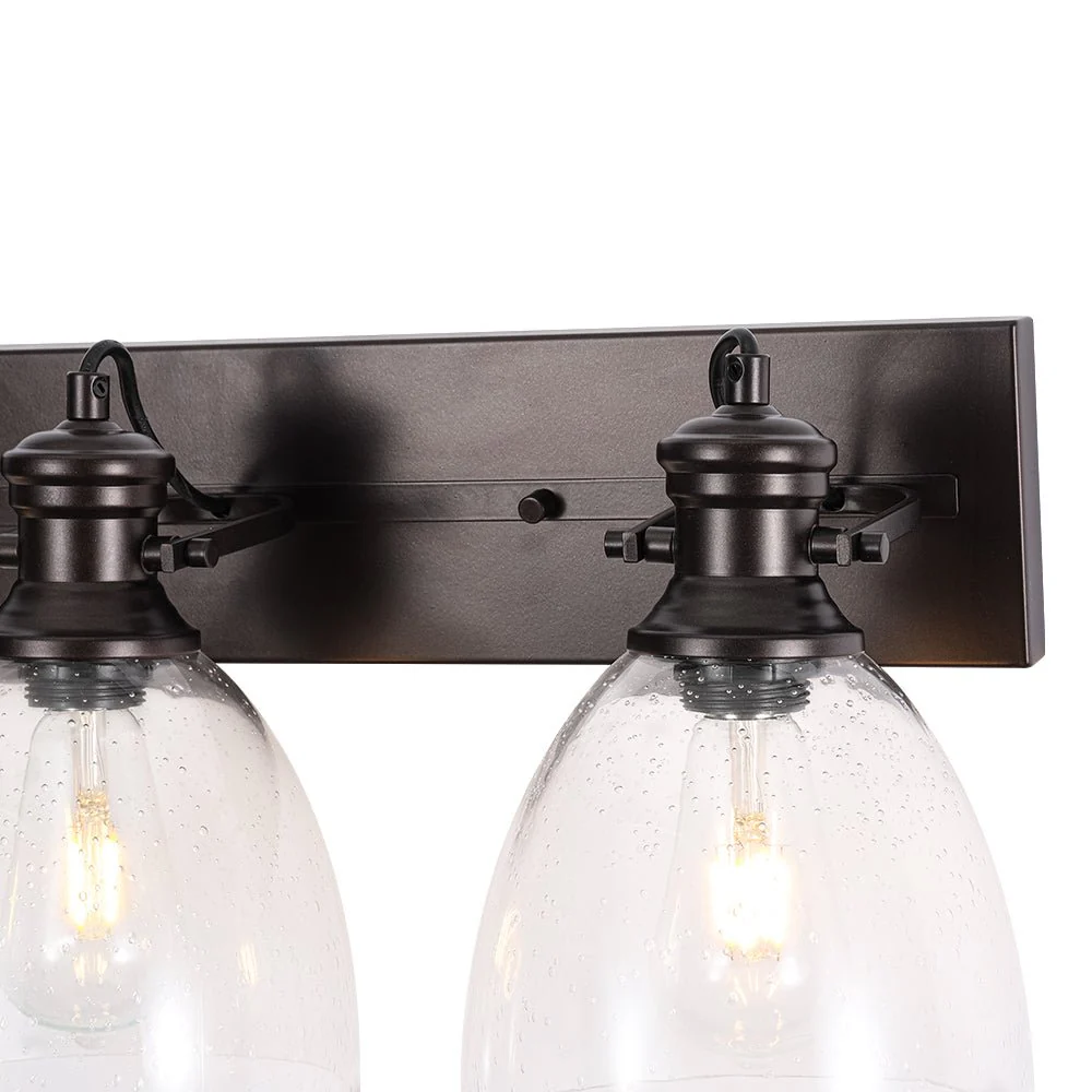 3-Light Adjustable Seeded Glass Linear Semi Flush Mount - Image 15