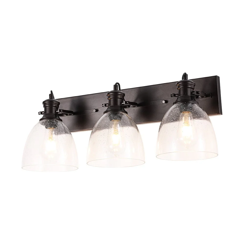 3-Light Adjustable Seeded Glass Linear Semi Flush Mount - Image 7