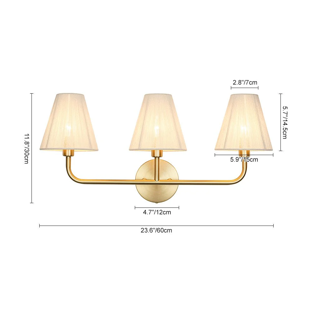 3-Light Beige Woven Thread Conical Vanity Wall Sconce - Image 14