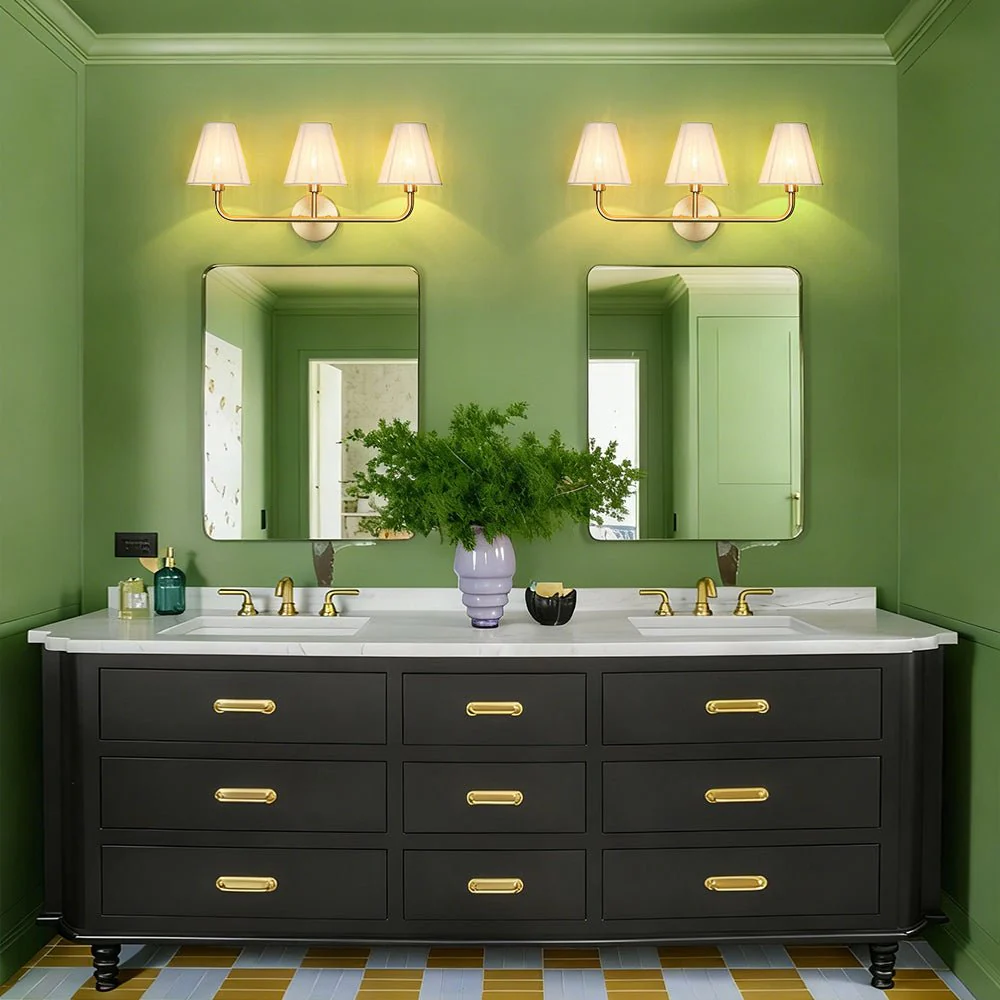 3-Light Beige Woven Thread Conical Vanity Wall Sconce - Image 2